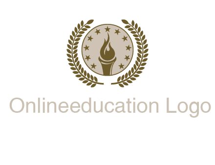 torch badge with leaves around finance logo