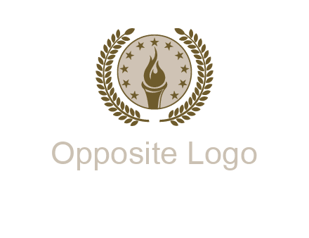 torch badge with leaves around finance logo