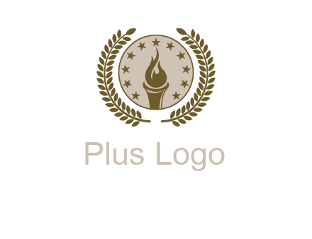 torch badge with leaves around finance logo