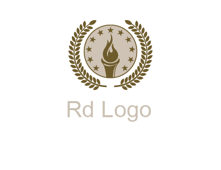 torch badge with leaves around finance logo