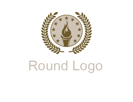 torch badge with leaves around finance logo