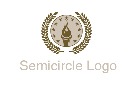 torch badge with leaves around finance logo
