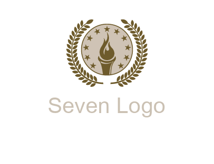 torch badge with leaves around finance logo