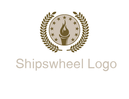 torch badge with leaves around finance logo