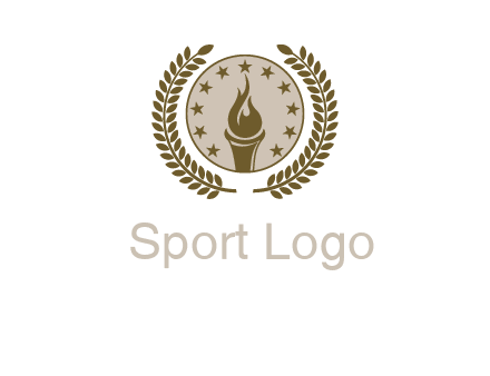 torch badge with leaves around finance logo