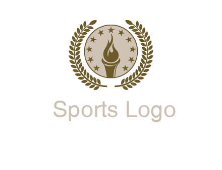 torch badge with leaves around finance logo
