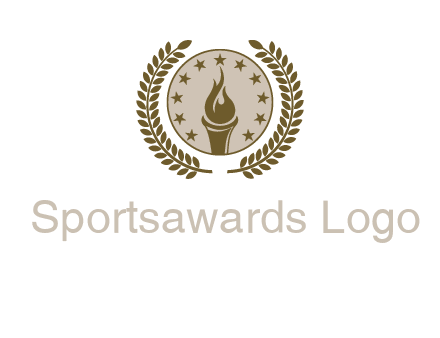 torch badge with leaves around finance logo