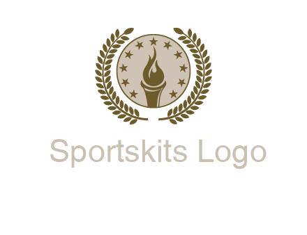 torch badge with leaves around finance logo