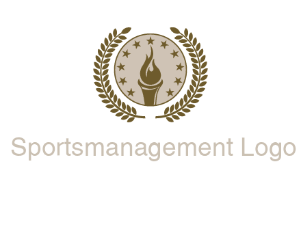 torch badge with leaves around finance logo