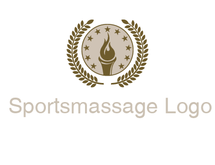 torch badge with leaves around finance logo