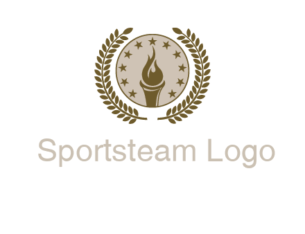 torch badge with leaves around finance logo