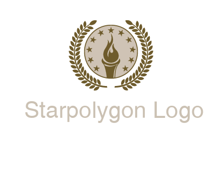 torch badge with leaves around finance logo
