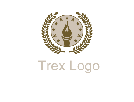 torch badge with leaves around finance logo