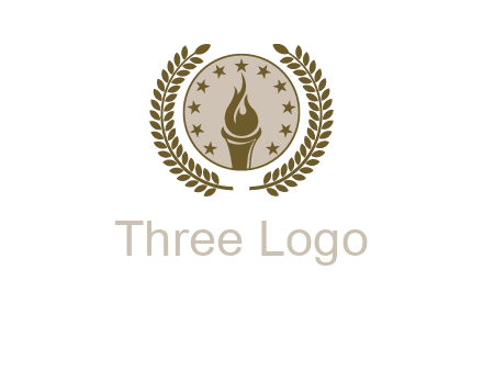 torch badge with leaves around finance logo