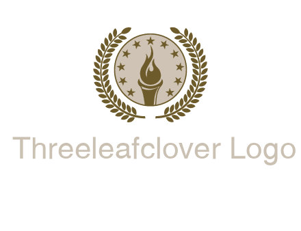 torch badge with leaves around finance logo