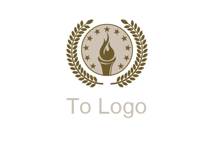 torch badge with leaves around finance logo