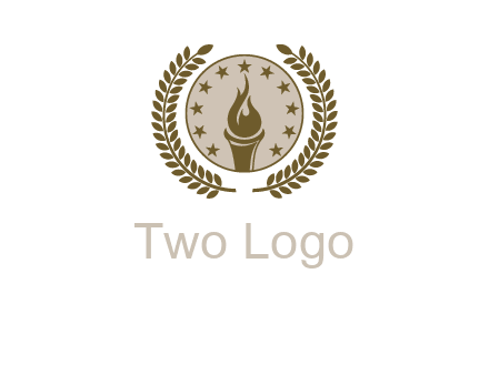 torch badge with leaves around finance logo
