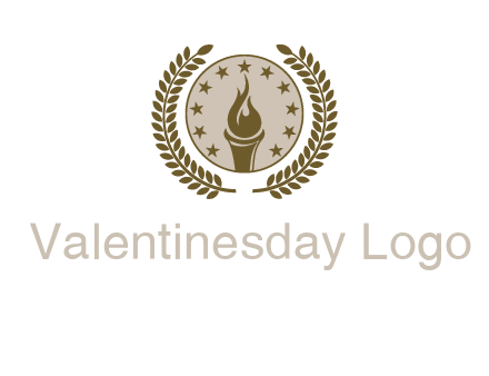 torch badge with leaves around finance logo