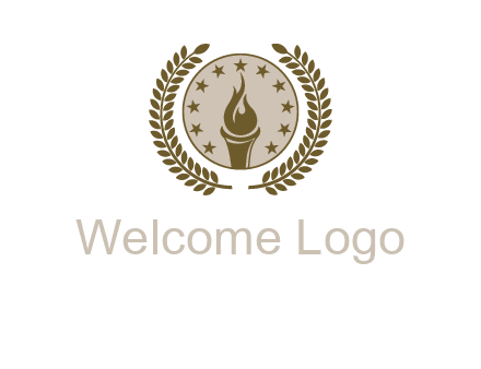torch badge with leaves around finance logo
