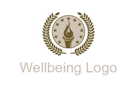 torch badge with leaves around finance logo