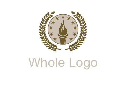 torch badge with leaves around finance logo
