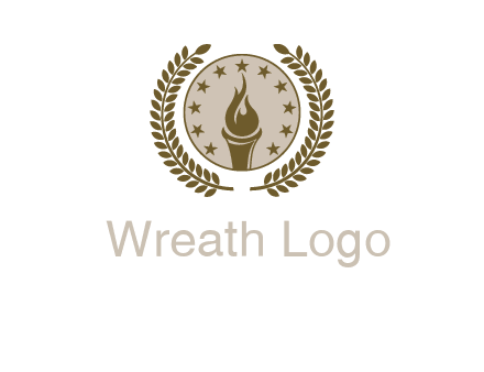 torch badge with leaves around finance logo