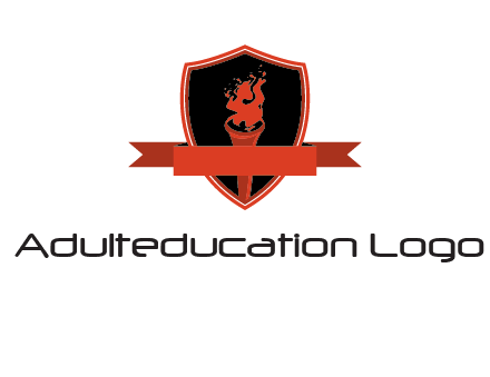 torch shield badge sports logo