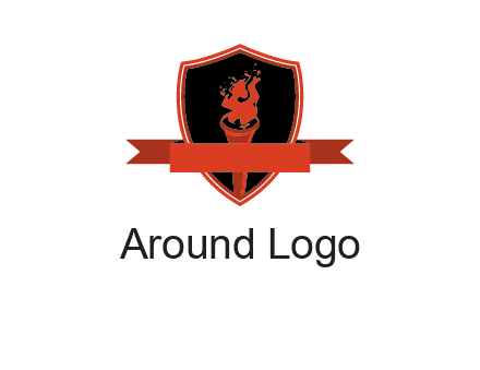 torch shield badge sports logo