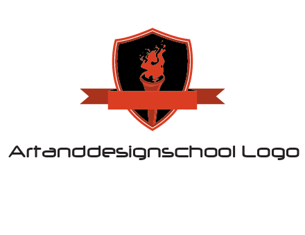torch shield badge sports logo