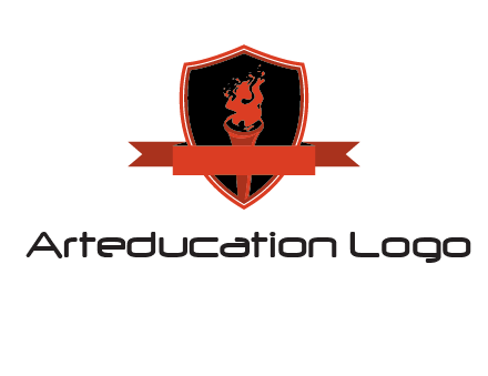 torch shield badge sports logo