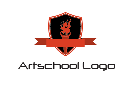 torch shield badge sports logo