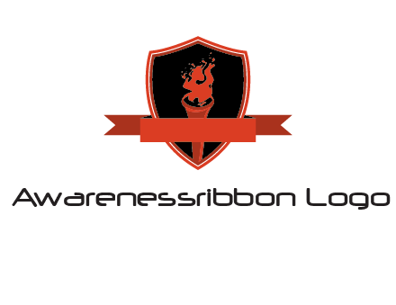 torch shield badge sports logo
