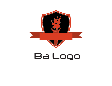 torch shield badge sports logo