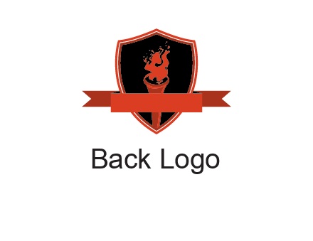 torch shield badge sports logo