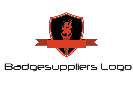 torch shield badge sports logo