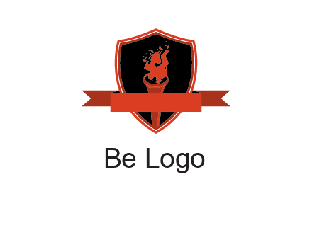 torch shield badge sports logo