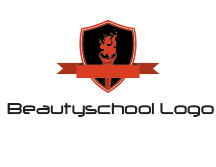 torch shield badge sports logo