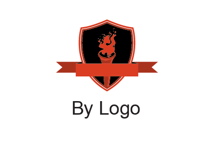 torch shield badge sports logo