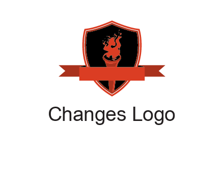 torch shield badge sports logo