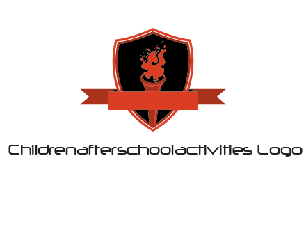 torch shield badge sports logo