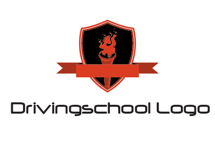 torch shield badge sports logo