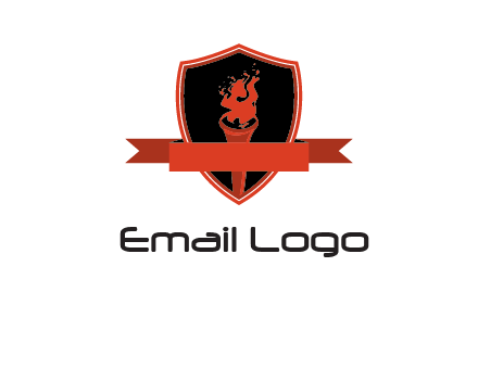torch shield badge sports logo