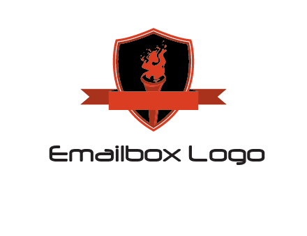 torch shield badge sports logo