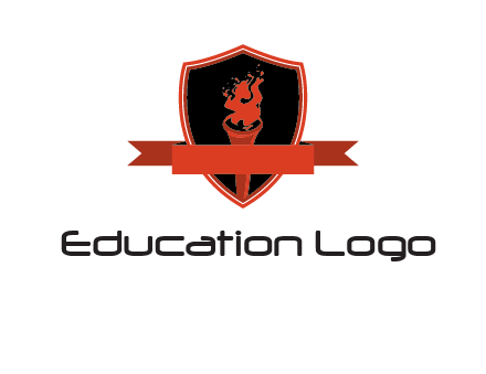 torch shield badge sports logo