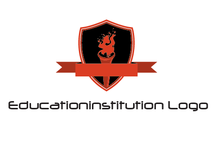 torch shield badge sports logo