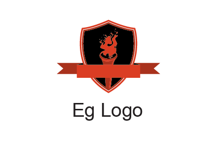 torch shield badge sports logo