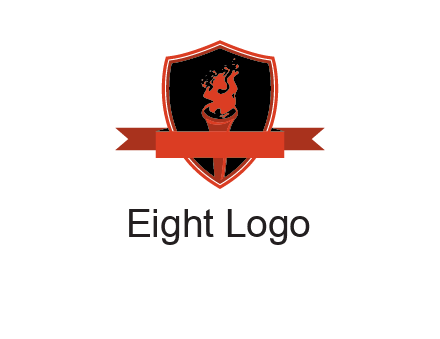 torch shield badge sports logo