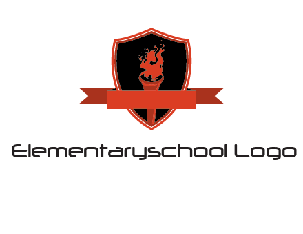 torch shield badge sports logo