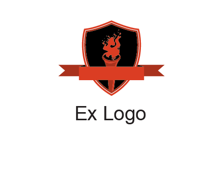 torch shield badge sports logo