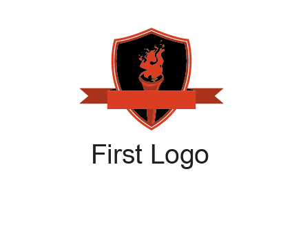 torch shield badge sports logo
